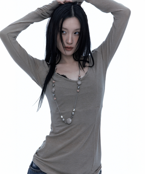 ROUGHNECK（ラフネック）の「クロスラインスリムトップ カーキブラウン（Tシャツ/カットソー・レディース・その他・SMALL/MEDIUM）」の10枚目の写真