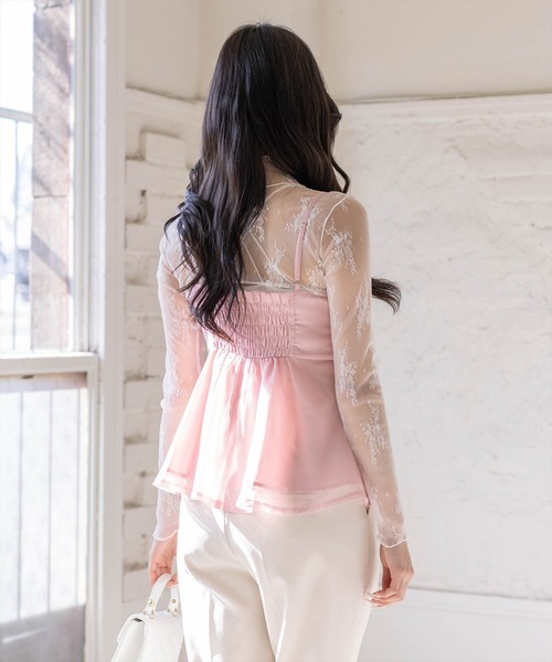 clear（クリア）の「チュールビッグリボンデザインビスチェ[バレエコア ガーリー レイヤード]≪新作≫（キャミソール・レディース・ベージュ/ブラック/ピンク/グレー/アイボリー/ラベンダー/ミント・F）」の9枚目の写真