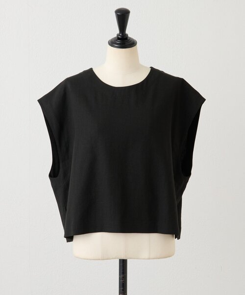 BEARDSLEY（ビアズリー）の「リネンショートベスト（シャツ/ブラウス・レディース・ベージュ/グレー/ブラック・1/0）」の6枚目の写真