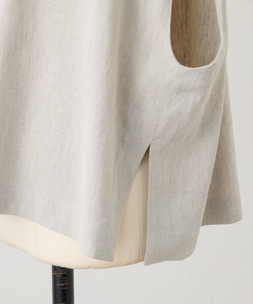 BEARDSLEY（ビアズリー）の「リネンショートベスト（シャツ/ブラウス・レディース・ベージュ/グレー/ブラック・1/0）」の15枚目の写真