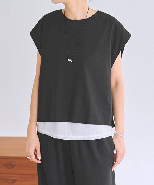 BEARDSLEY（ビアズリー）の「リネンショートベスト（シャツ/ブラウス・レディース・ベージュ/グレー/ブラック・1/0）」の18枚目の写真