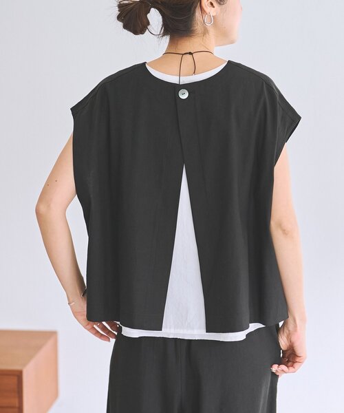 BEARDSLEY（ビアズリー）の「リネンショートベスト（シャツ/ブラウス・レディース・ベージュ/グレー/ブラック・1/0）」の20枚目の写真