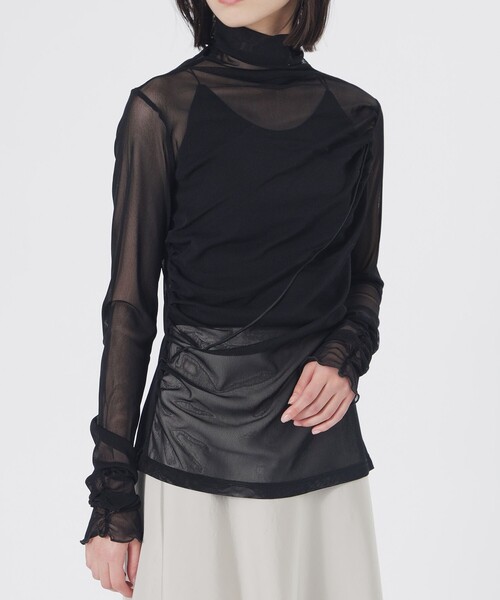 LOVELESS（ラブレス）の「シアープルオーバー（Tシャツ/カットソー・レディース・ブラック・36）」の2枚目の写真