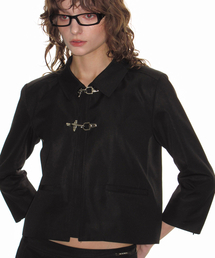 CRANK | バックルクローザージャケット_ブラック(テーラードジャケット)