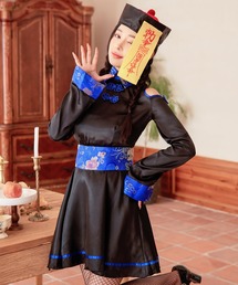 LunaBelle | 【チャイナ服コスプレ3点セット】肩出しキョンシー 長袖(コスチューム/パーティーグッズ)