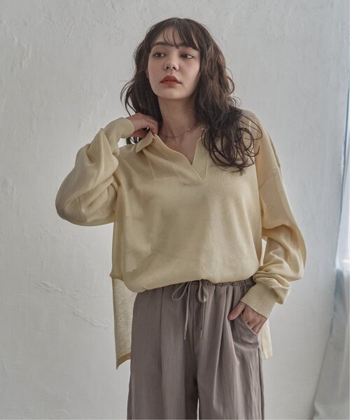 notch.（ノッチ）の「シアースキッパートップス（シャツ/ブラウス・レディース・ブラック/ダークブルー/オフホワイト・M）」の13枚目の写真