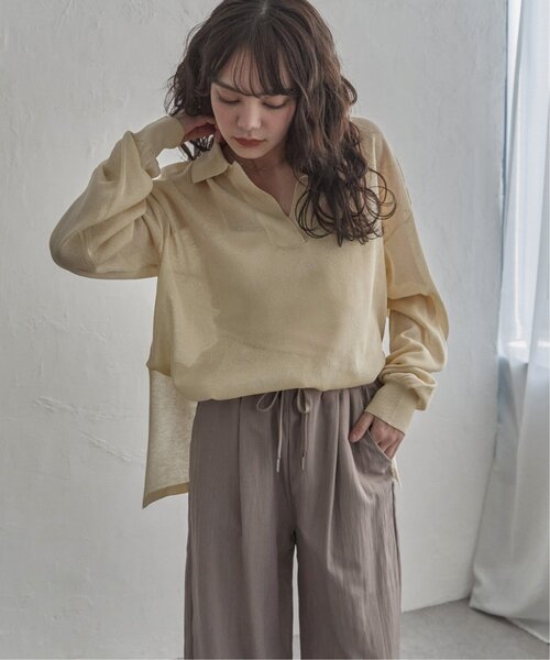 notch.（ノッチ）の「シアースキッパートップス（シャツ/ブラウス・レディース・ブラック/ダークブルー/オフホワイト・M）」の14枚目の写真