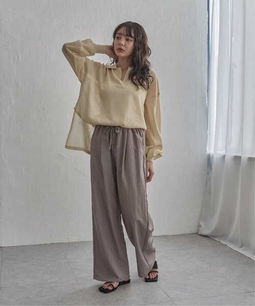 notch.（ノッチ）の「シアースキッパートップス（シャツ/ブラウス・レディース・ブラック/ダークブルー/オフホワイト・M）」の18枚目の写真