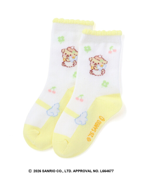 SLAP SLIP(スラップスリップ)の「【シナモロール/ポムポムプリン×SLAPSLIP】履き口スカラップソックス(13~21cm)(ソックス/靴下・キッズ・イエロー/ブルー・S/L/M)」の1枚目の写真