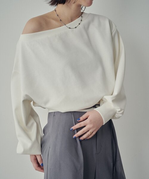 goocy(グーシー)の「ボートネックスウェット(Tシャツ/カットソー・レディース・ブラック/ホワイト/グレー/ピンク・FREE)」の5枚目の写真