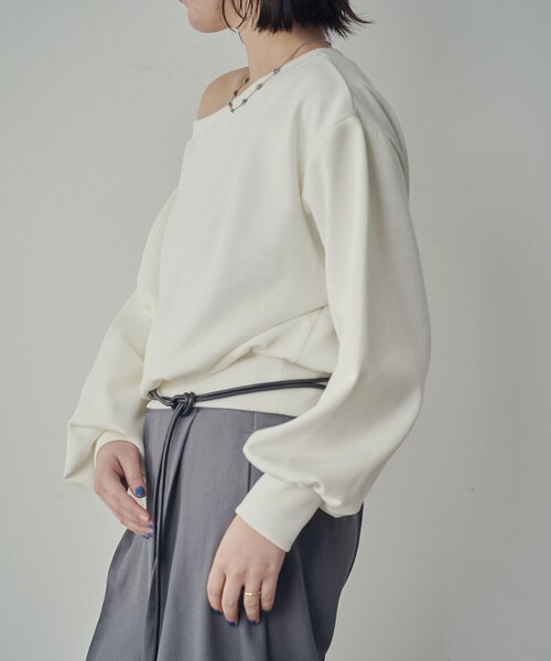 goocy(グーシー)の「ボートネックスウェット(Tシャツ/カットソー・レディース・ブラック/ホワイト/グレー/ピンク・FREE)」の6枚目の写真