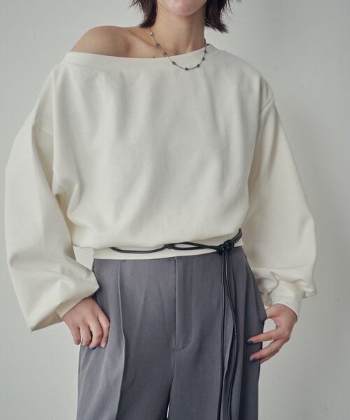 goocy(グーシー)の「ボートネックスウェット(Tシャツ/カットソー・レディース・ブラック/ホワイト/グレー/ピンク・FREE)」の9枚目の写真