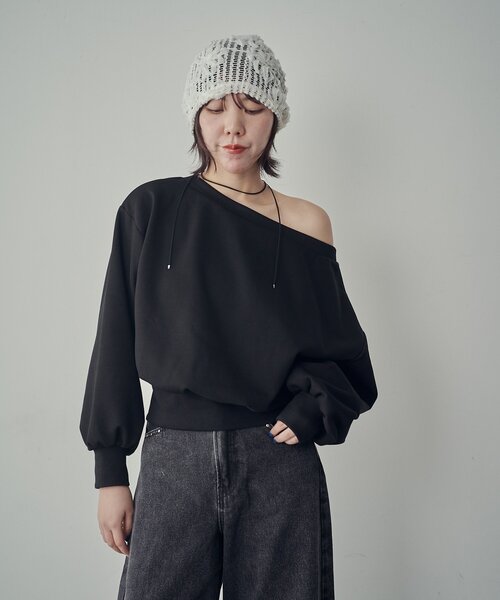 goocy(グーシー)の「ボートネックスウェット(Tシャツ/カットソー・レディース・ブラック/ホワイト/グレー/ピンク・FREE)」の12枚目の写真