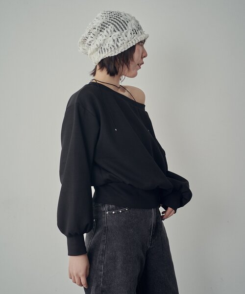 goocy(グーシー)の「ボートネックスウェット(Tシャツ/カットソー・レディース・ブラック/ホワイト/グレー/ピンク・FREE)」の14枚目の写真