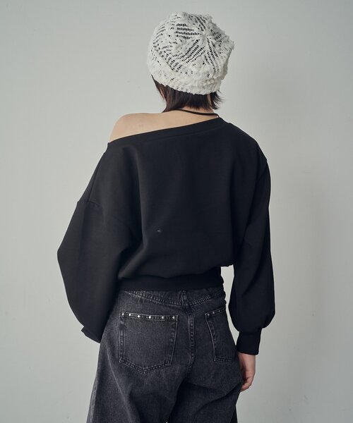 goocy(グーシー)の「ボートネックスウェット(Tシャツ/カットソー・レディース・ブラック/ホワイト/グレー/ピンク・FREE)」の16枚目の写真