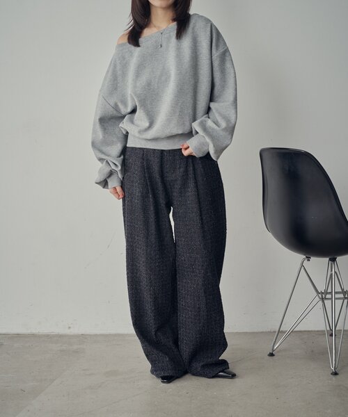 goocy(グーシー)の「ボートネックスウェット(Tシャツ/カットソー・レディース・ブラック/ホワイト/グレー/ピンク・FREE)」の21枚目の写真