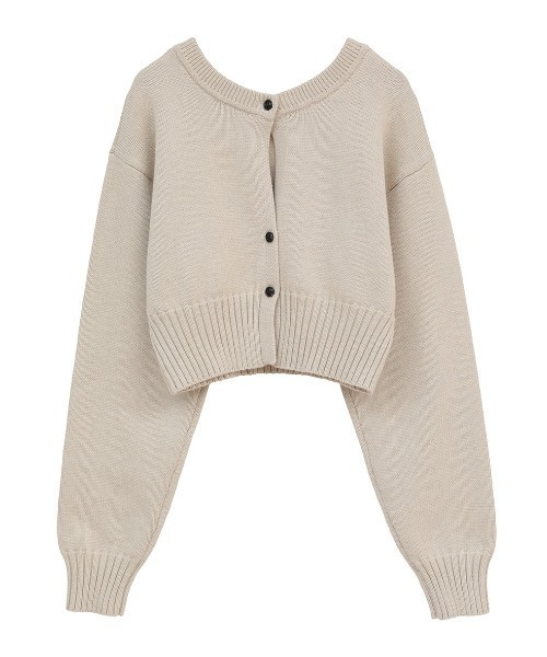 CLANE（クラネ）の「CLANE/クラネ/W FACE SHORT KNIT CARDIGAN（カーディガン/ボレロ・レディース・ブルー/ブラック/アイボリー・1）」の2枚目の写真