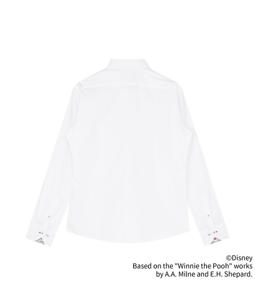 TOKYO SHIRTS(トウキョウシャツ)の「【くまのプーさん】形態安定ノンアイロン レギュラー 長袖ビジネスワイシャツ(ビジネスシャツ・レディース・ホワイト・L/M/S)」の5枚目の写真