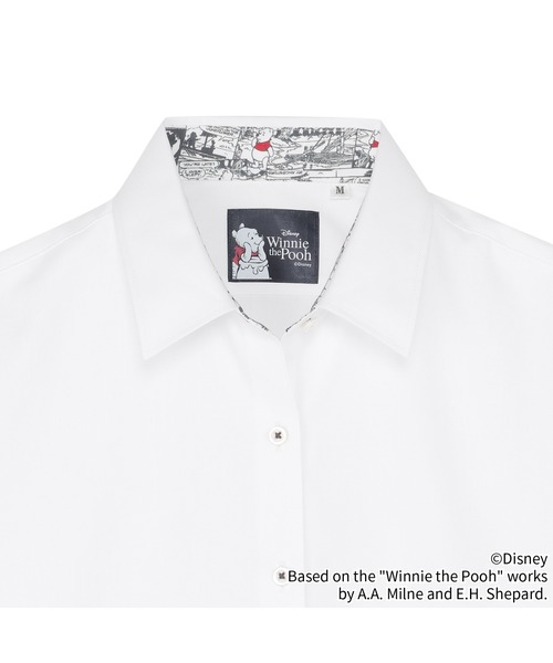 TOKYO SHIRTS(トウキョウシャツ)の「【くまのプーさん】形態安定ノンアイロン レギュラー 長袖ビジネスワイシャツ(ビジネスシャツ・レディース・ホワイト・L/M/S)」の2枚目の写真