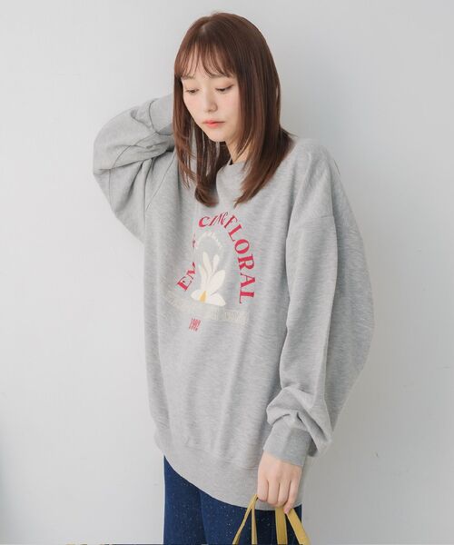 RETRO GIRL（レトロガール）の「ロゴ刺繍トレーナー（スウェット・レディース・ライトグレー/ホワイト系その他/ブルー・FREE）」の19枚目の写真