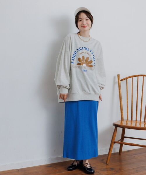 RETRO GIRL（レトロガール）の「ロゴ刺繍トレーナー（スウェット・レディース・ライトグレー/ホワイト系その他/ブルー・FREE）」の21枚目の写真