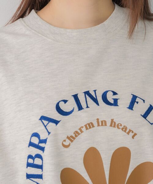 RETRO GIRL（レトロガール）の「ロゴ刺繍トレーナー（スウェット・レディース・ライトグレー/ホワイト系その他/ブルー・FREE）」の5枚目の写真