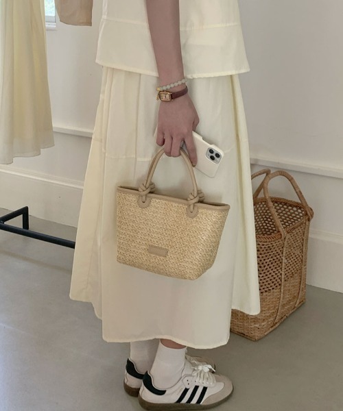 mebole(メボレ)の「Natural Square Basket Bag(ショルダーバッグ・レディース・アイボリー/ブラウン・FREE)」の17枚目の写真