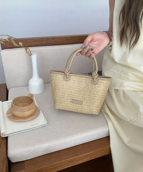 mebole(メボレ)の「Natural Square Basket Bag(ショルダーバッグ・レディース・アイボリー/ブラウン・FREE)」の20枚目の写真
