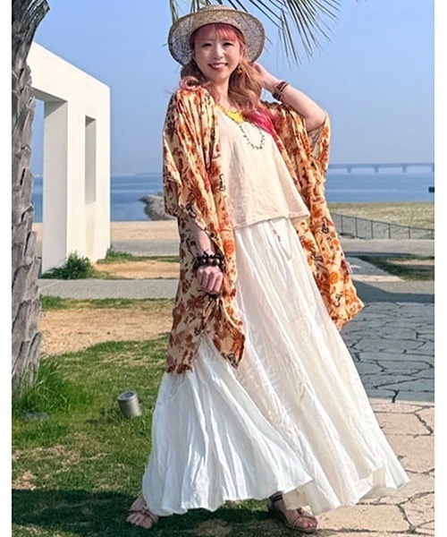 チャイハネ(チャイハネ)の「【チャイハネ】ボヘクランUVパレオストール 巾着ポーチ付き(ストール/ショール・レディース・ベージュ/ブラック/ターコイズブルー・FREE)」の5枚目の写真