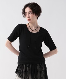UネックリブT