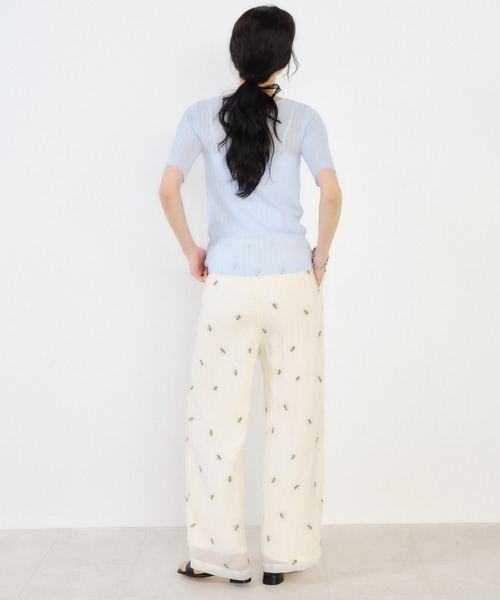 Shelly island(シェリーアイランド)の「リブ編みラメヘンリー半袖プルオーバー(ニット/セーター・レディース・ピンク/ホワイト/ブルー/ブラック・FREE)」の20枚目の写真