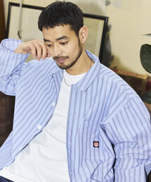 RED KAP（レッドキャップ）の「RED KAP/レッドキャップ 別注 ワーク ストライプ シャツカバーオール/シャツジャケット（シャツ/ブラウス）」