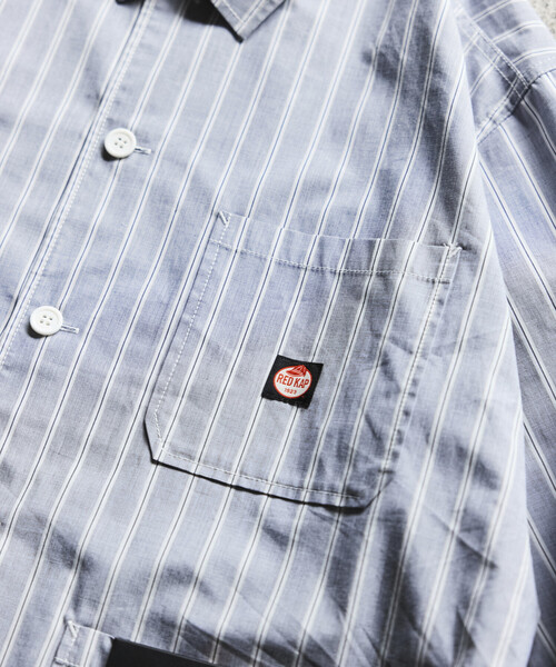 RED KAP（レッドキャップ）の「RED KAP/レッドキャップ 別注 ワーク ストライプ シャツカバーオール/シャツジャケット（シャツ/ブラウス・メンズ・グレー/サックスブルー/ブラック・MEDIUM/LARGE）」の19枚目の写真
