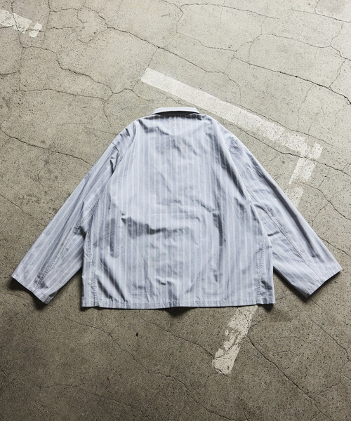 RED KAP(レッドキャップ)の「RED KAP/レッドキャップ 別注 ワーク ストライプ シャツカバーオール/シャツジャケット(シャツ/ブラウス・メンズ・グレー/サックスブルー/ブラック・MEDIUM/LARGE)」の12枚目の写真