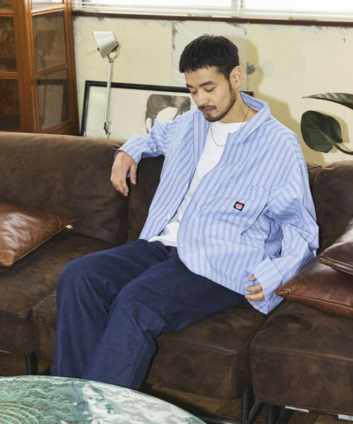 RED KAP(レッドキャップ)の「RED KAP/レッドキャップ 別注 ワーク ストライプ シャツカバーオール/シャツジャケット(シャツ/ブラウス・メンズ・グレー/サックスブルー/ブラック・MEDIUM/LARGE)」の18枚目の写真