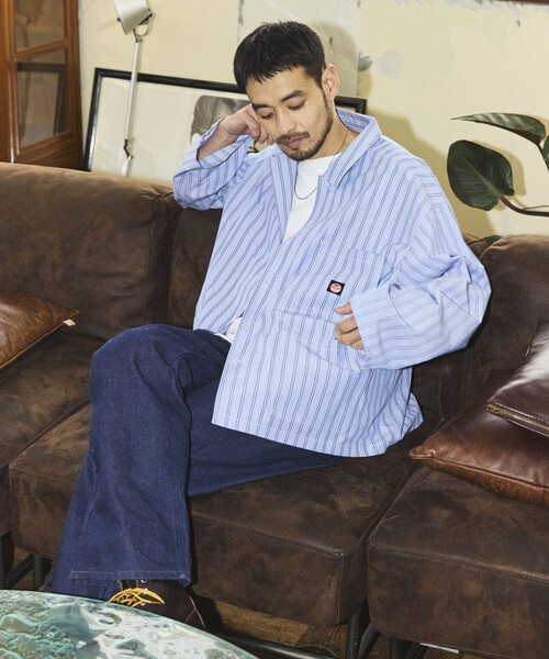 RED KAP(レッドキャップ)の「RED KAP/レッドキャップ 別注 ワーク ストライプ シャツカバーオール/シャツジャケット(シャツ/ブラウス・メンズ・グレー/サックスブルー/ブラック・MEDIUM/LARGE)」の19枚目の写真