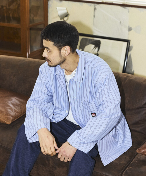 RED KAP(レッドキャップ)の「RED KAP/レッドキャップ 別注 ワーク ストライプ シャツカバーオール/シャツジャケット(シャツ/ブラウス・メンズ・グレー/サックスブルー/ブラック・MEDIUM/LARGE)」の20枚目の写真