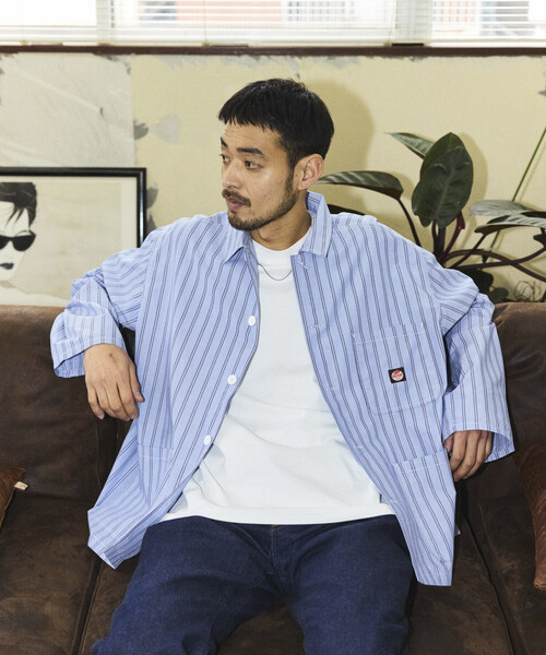 RED KAP(レッドキャップ)の「RED KAP/レッドキャップ 別注 ワーク ストライプ シャツカバーオール/シャツジャケット(シャツ/ブラウス・メンズ・グレー/サックスブルー/ブラック・MEDIUM/LARGE)」の21枚目の写真