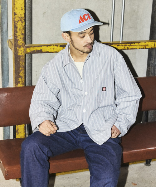 RED KAP（レッドキャップ）の「RED KAP/レッドキャップ 別注 ワーク ストライプ シャツカバーオール/シャツジャケット（シャツ/ブラウス・メンズ・グレー/サックスブルー/ブラック・MEDIUM/LARGE）」の9枚目の写真