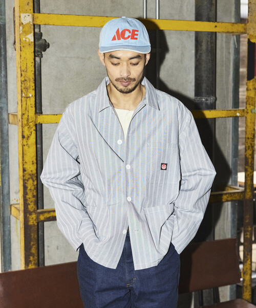 RED KAP（レッドキャップ）の「RED KAP/レッドキャップ 別注 ワーク ストライプ シャツカバーオール/シャツジャケット（シャツ/ブラウス・メンズ・グレー/サックスブルー/ブラック・MEDIUM/LARGE）」の13枚目の写真