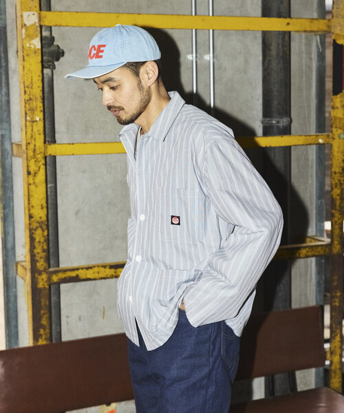 RED KAP（レッドキャップ）の「RED KAP/レッドキャップ 別注 ワーク ストライプ シャツカバーオール/シャツジャケット（シャツ/ブラウス・メンズ・グレー/サックスブルー/ブラック・MEDIUM/LARGE）」の14枚目の写真