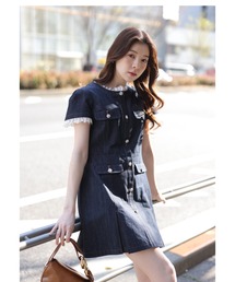 Rirandture 楊柳プリントチュニックワンピース LAURA ASHLEYコラボ〉楊柳プリントチュニックワンピース | ワンピース