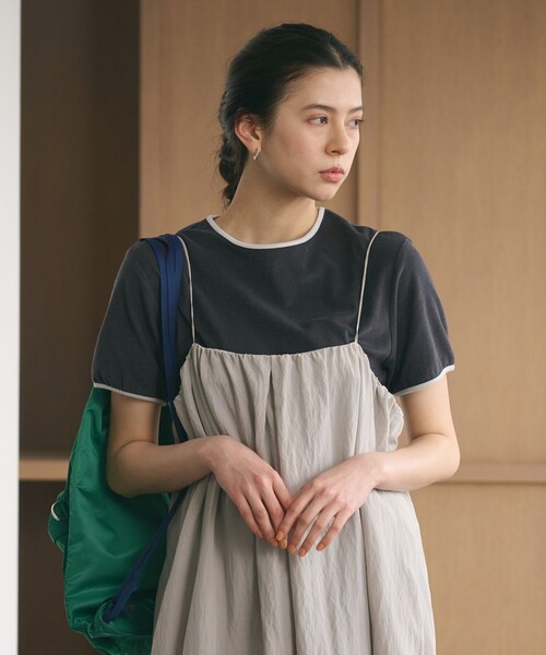 BEAUTY&YOUTH UNITED ARROWS(ビューティーアンドユースユナイテッドアローズ)の「シアー パイル リンガーTシャツ(Tシャツ/カットソー・レディース・ダークグレー/ライム/ブラウン/オフホワイト・FREE)」の3枚目の写真