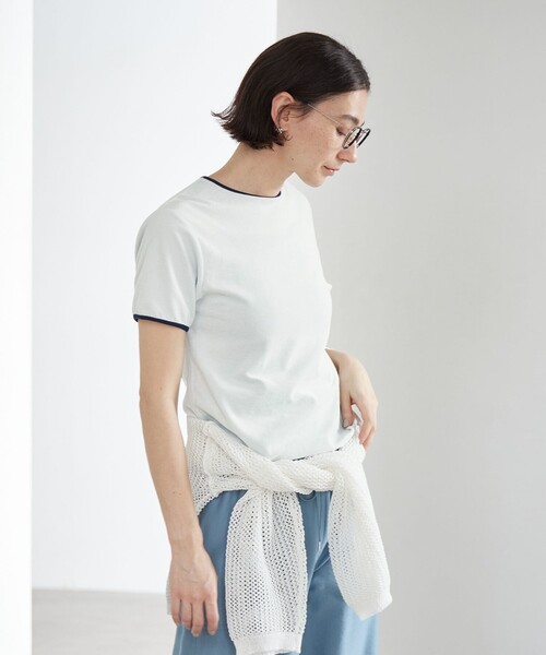BEAUTY&YOUTH UNITED ARROWS(ビューティーアンドユースユナイテッドアローズ)の「シアー パイル リンガーTシャツ(Tシャツ/カットソー・レディース・ダークグレー/ライム/ブラウン/オフホワイト・FREE)」の6枚目の写真
