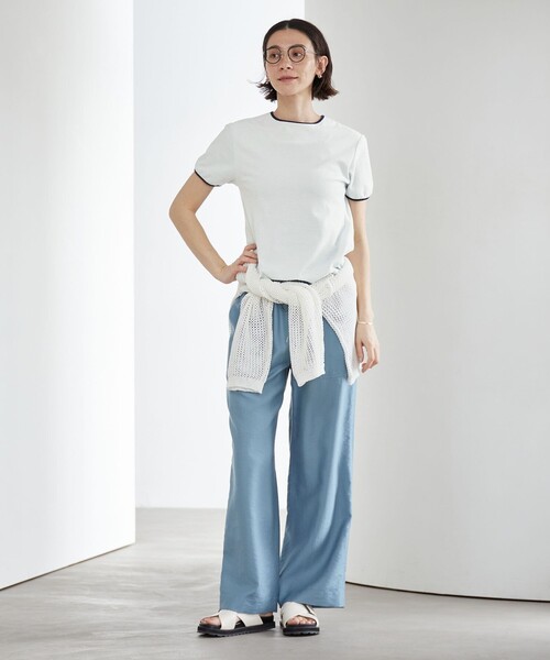 BEAUTY&YOUTH UNITED ARROWS(ビューティーアンドユースユナイテッドアローズ)の「シアー パイル リンガーTシャツ(Tシャツ/カットソー・レディース・ダークグレー/ライム/ブラウン/オフホワイト・FREE)」の7枚目の写真