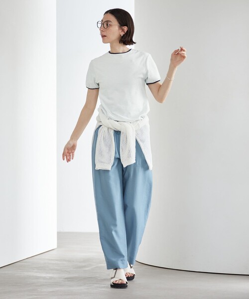 BEAUTY&YOUTH UNITED ARROWS(ビューティーアンドユースユナイテッドアローズ)の「シアー パイル リンガーTシャツ(Tシャツ/カットソー・レディース・ダークグレー/ライム/ブラウン/オフホワイト・FREE)」の8枚目の写真