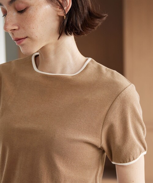 BEAUTY&YOUTH UNITED ARROWS(ビューティーアンドユースユナイテッドアローズ)の「シアー パイル リンガーTシャツ(Tシャツ/カットソー・レディース・ダークグレー/ライム/ブラウン/オフホワイト・FREE)」の11枚目の写真