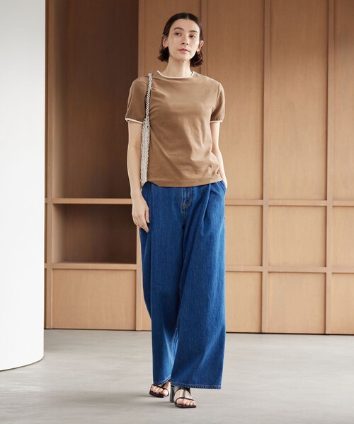 BEAUTY&YOUTH UNITED ARROWS(ビューティーアンドユースユナイテッドアローズ)の「シアー パイル リンガーTシャツ(Tシャツ/カットソー・レディース・ダークグレー/ライム/ブラウン/オフホワイト・FREE)」の12枚目の写真