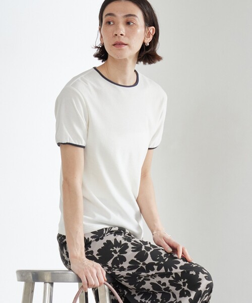 BEAUTY&YOUTH UNITED ARROWS(ビューティーアンドユースユナイテッドアローズ)の「シアー パイル リンガーTシャツ(Tシャツ/カットソー・レディース・ダークグレー/ライム/ブラウン/オフホワイト・FREE)」の13枚目の写真