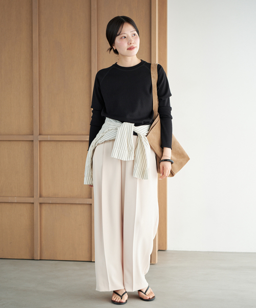 plage(プラージュ)の「《追加》premiumフライス long Tシャツ(Tシャツ/カットソー・レディース・ブラック/ホワイト・FREE)」の3枚目の写真